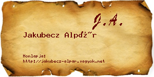 Jakubecz Alpár névjegykártya
